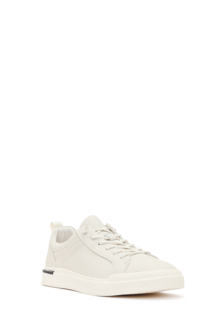 Men's White Lace-up Leather Sneaker