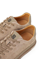 Erkek Bej Bağcıklı Süet Deri Loafer | Derimod