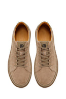 Erkek Bej Bağcıklı Süet Deri Loafer | Derimod