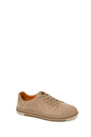 Erkek Bej Bağcıklı Süet Deri Loafer | Derimod