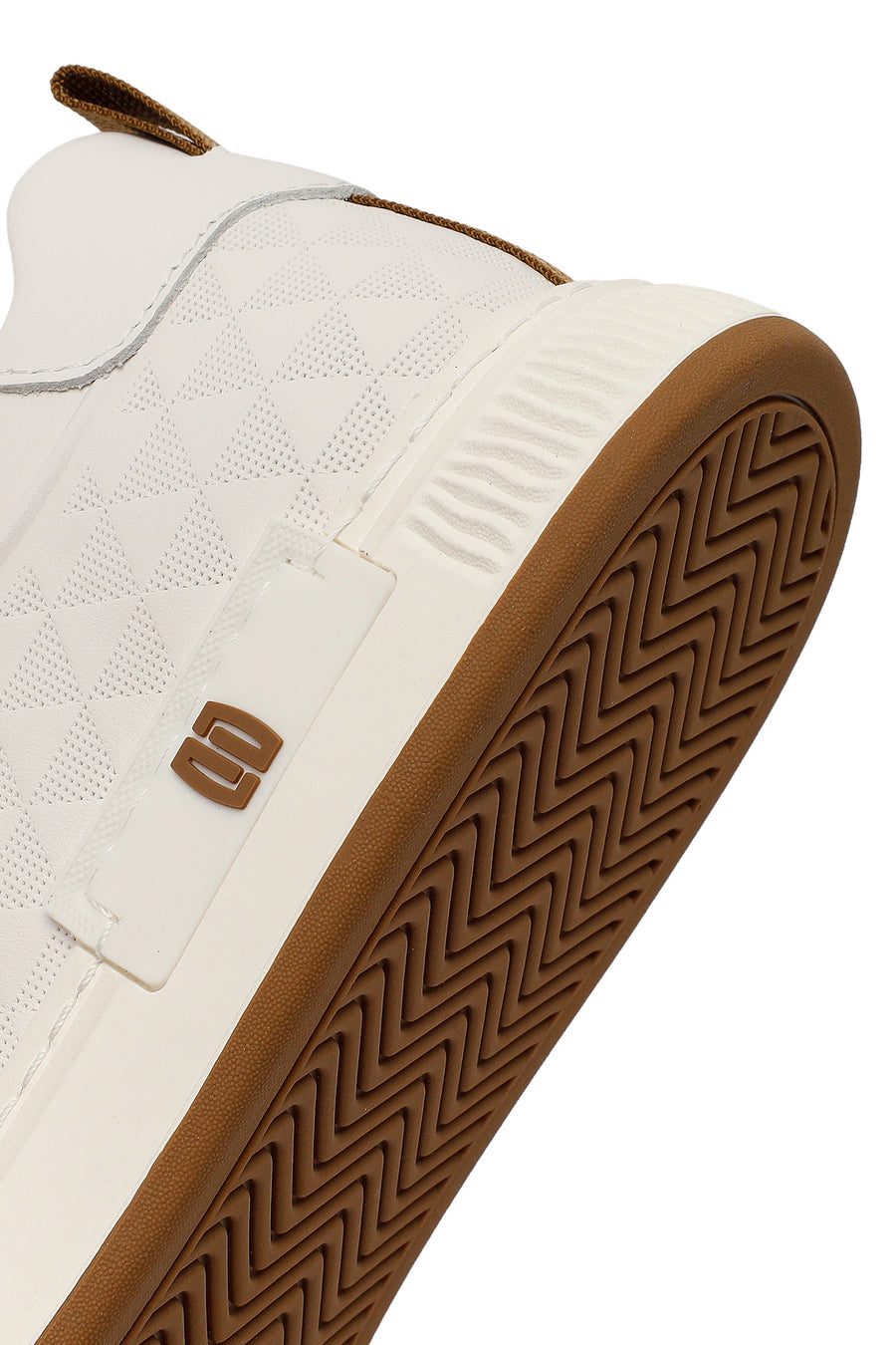 Men's White Lace-Up Printed Leather Sneaker