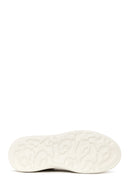 Erkek Beyaz Bağcıklı Kalın Tabanlı Desenli Deri Sneaker | Derimod