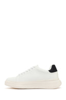 Men's White Lace-Up Thick-Sole Sneakers | Derimod