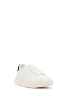 Men's White Lace-Up Thick-Sole Sneakers | Derimod