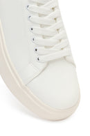 Men's White Lace-Up Thick-Sole Sneakers | Derimod