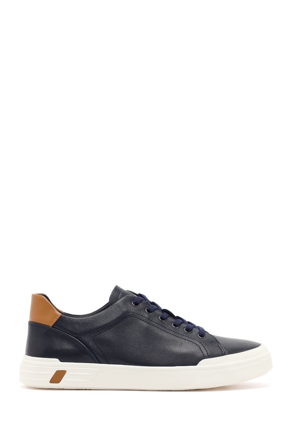 Men's Navy Blue Lace-up Thick-Sole Leather Sneaker 26SFD699218 | Derimod