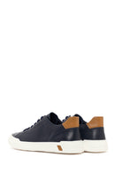 Men's Navy Blue Lace-up Thick-Sole Leather Sneaker | Derimod