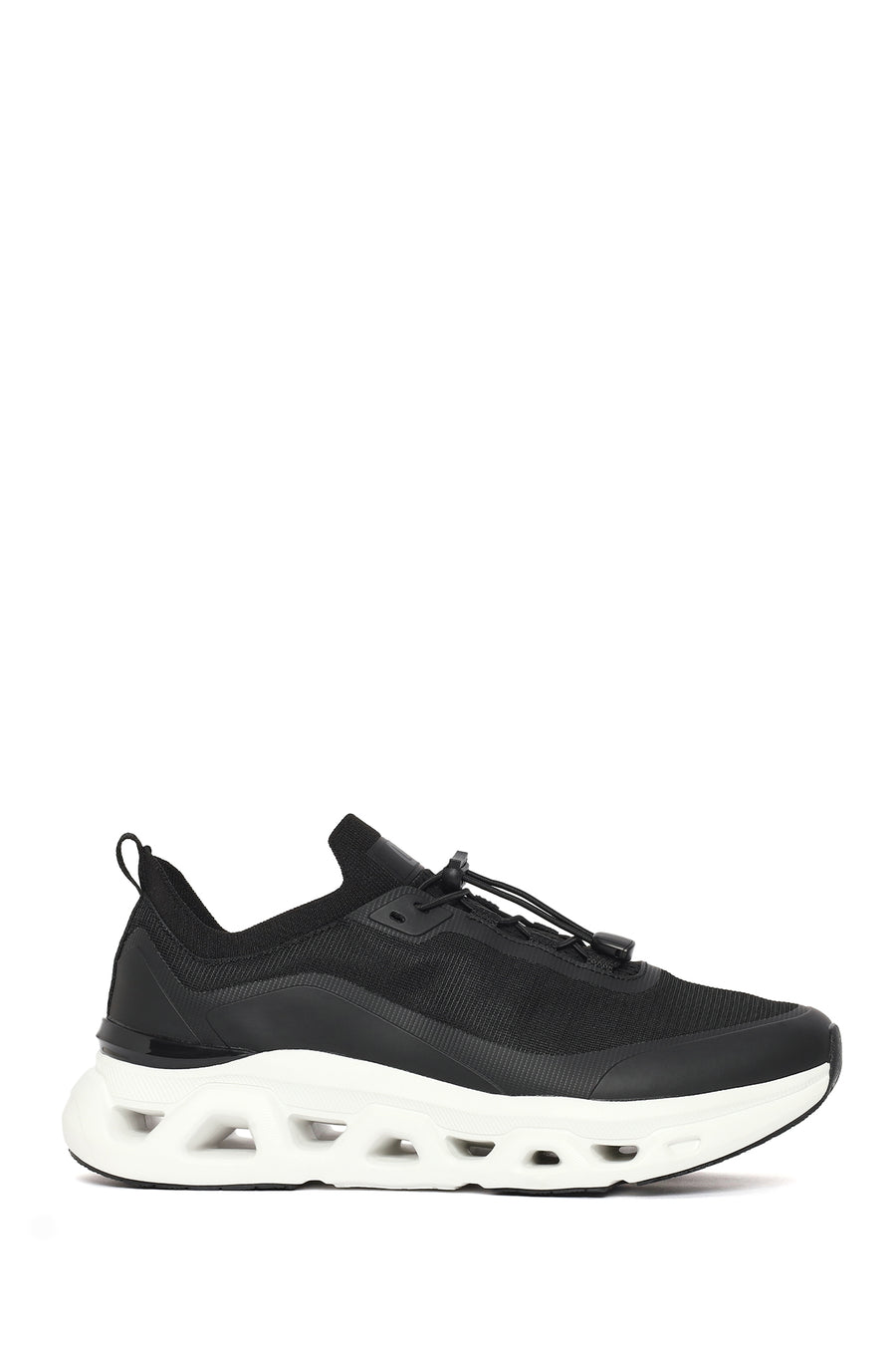 Derimod Zero Erkek Siyah Kalın Tabanlı Bağcıklı Kumaş Sneaker 26SFD69946F | Derimod