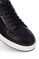 Male Black Lace-Up Thick-Soled Leather Sneaker | Derimod