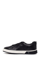 Male Black Lace-Up Thick-Soled Leather Sneaker | Derimod