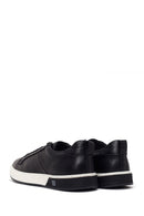 Male Black Lace-Up Thick-Soled Leather Sneaker | Derimod