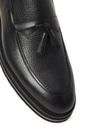 Erkek Siyah Kalın Tabanlı Püsküllü Deri Loafer | Derimod