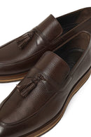 Erkek Kahverengi Kalın Tabanlı Püsküllü Deri Loafer | Derimod