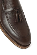 Erkek Kahverengi Kalın Tabanlı Püsküllü Deri Loafer | Derimod