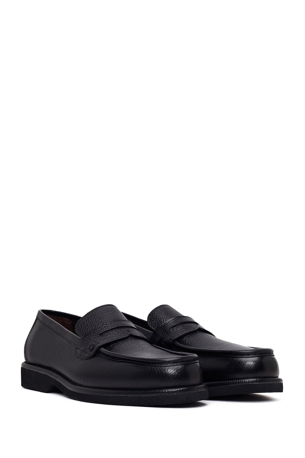 Erkek Siyah Deri Casual Loafer