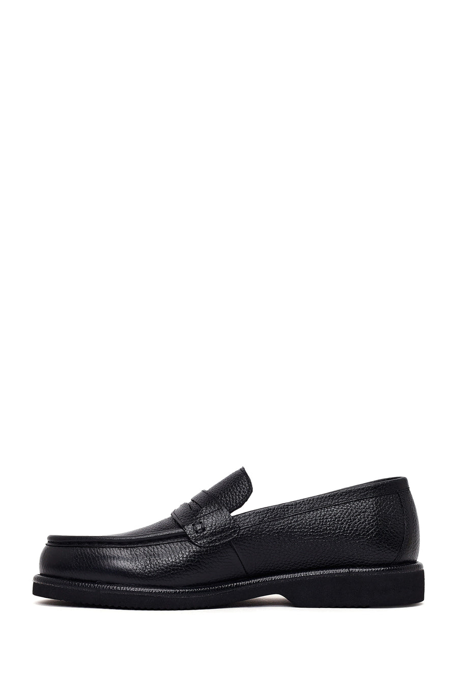 Male Black Leather Casual Loafer