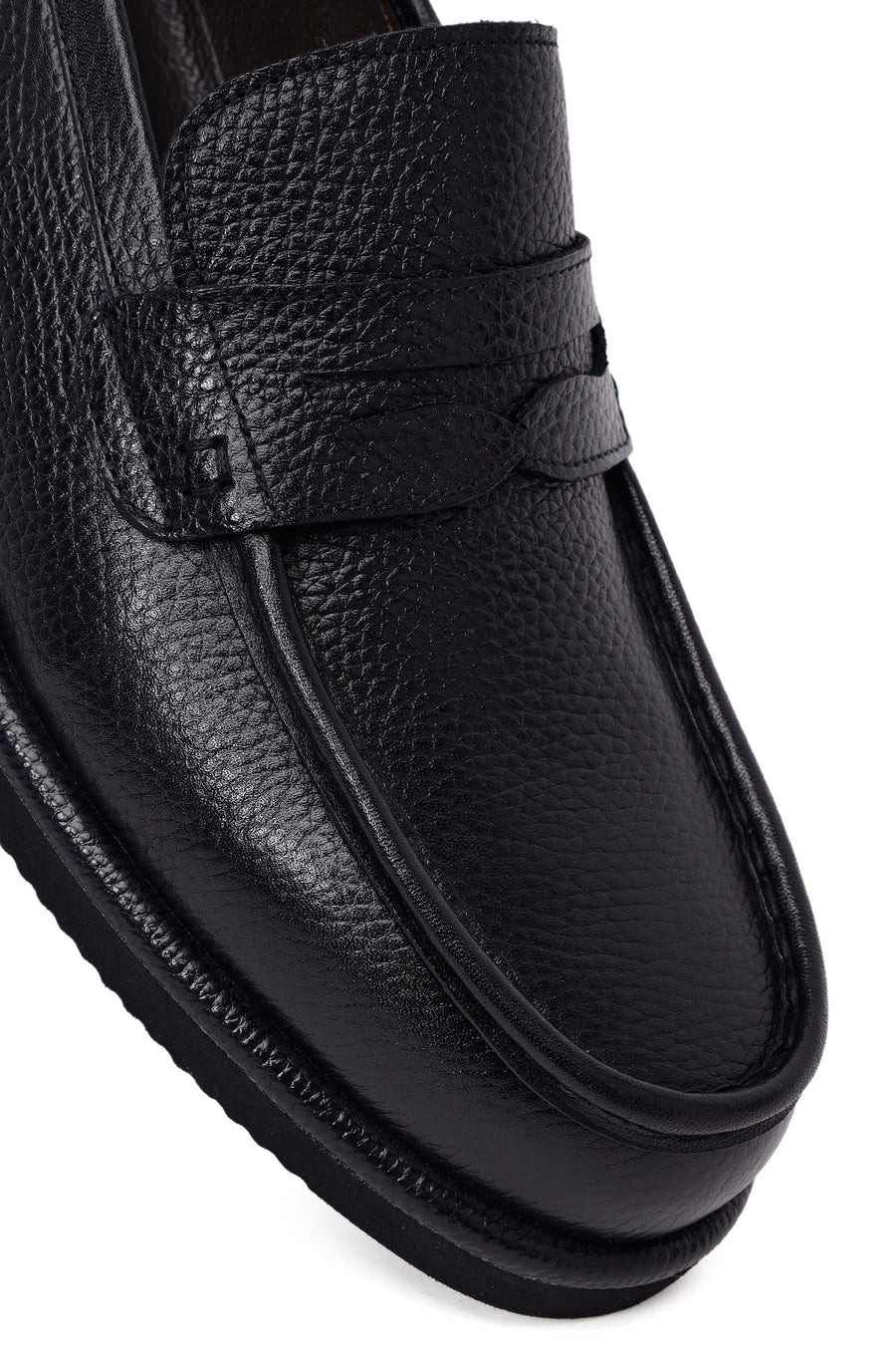 Male Black Leather Casual Loafer
