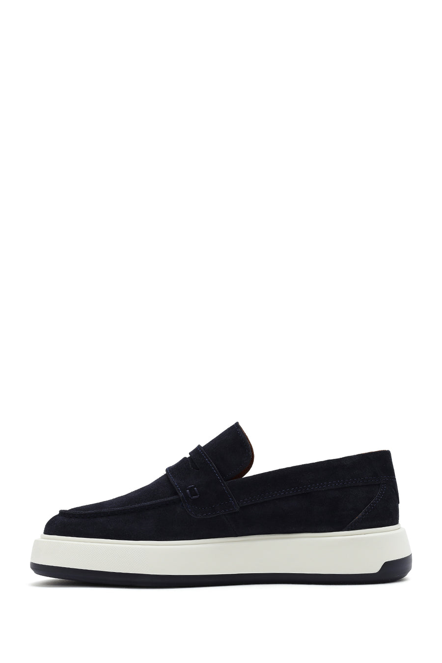 Men's Navy Blue Chunky Suede Leather Loafers