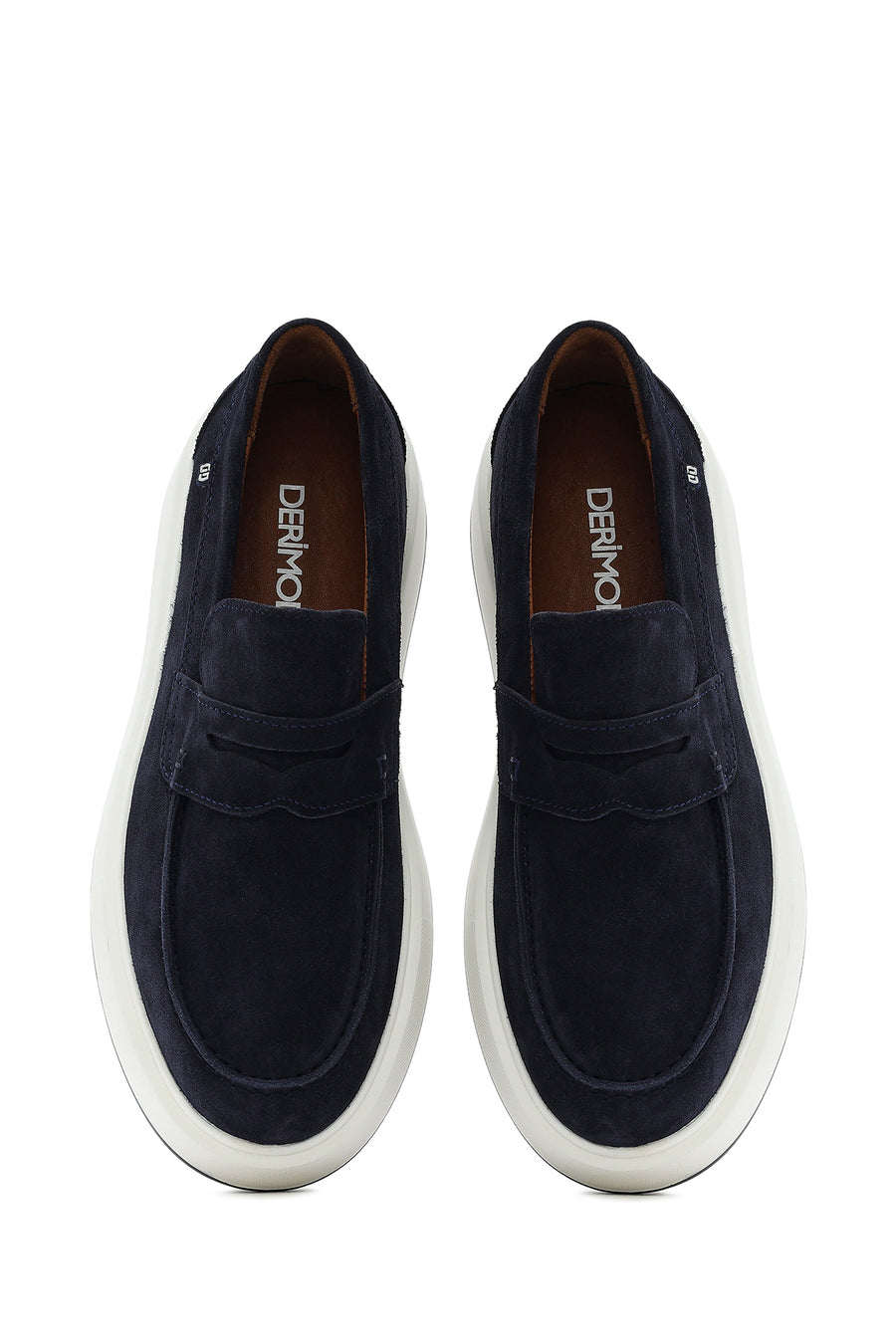 Men's Navy Blue Chunky Suede Leather Loafers