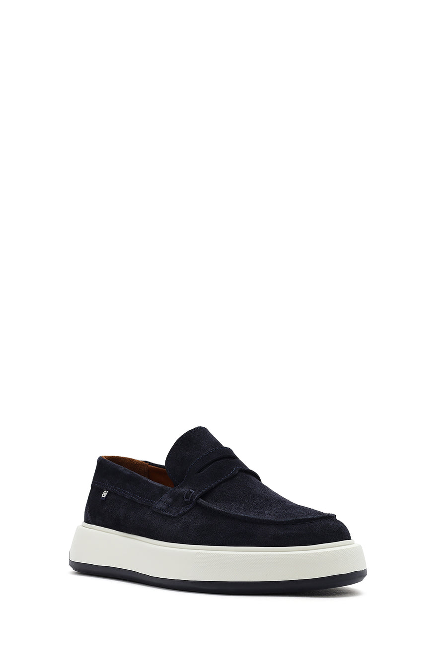 Men's Navy Blue Chunky Suede Leather Loafers