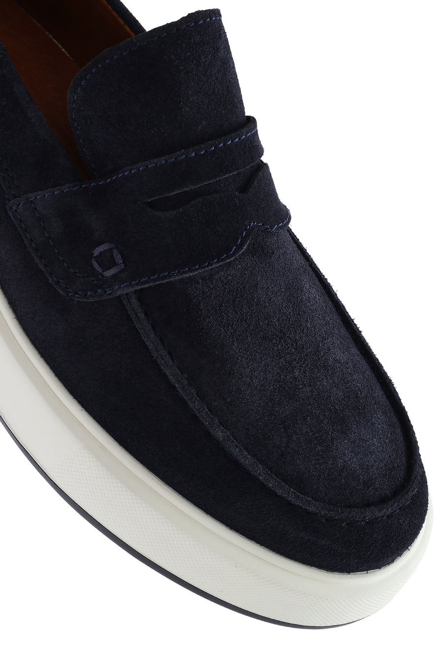 Men's Navy Blue Chunky Suede Leather Loafers