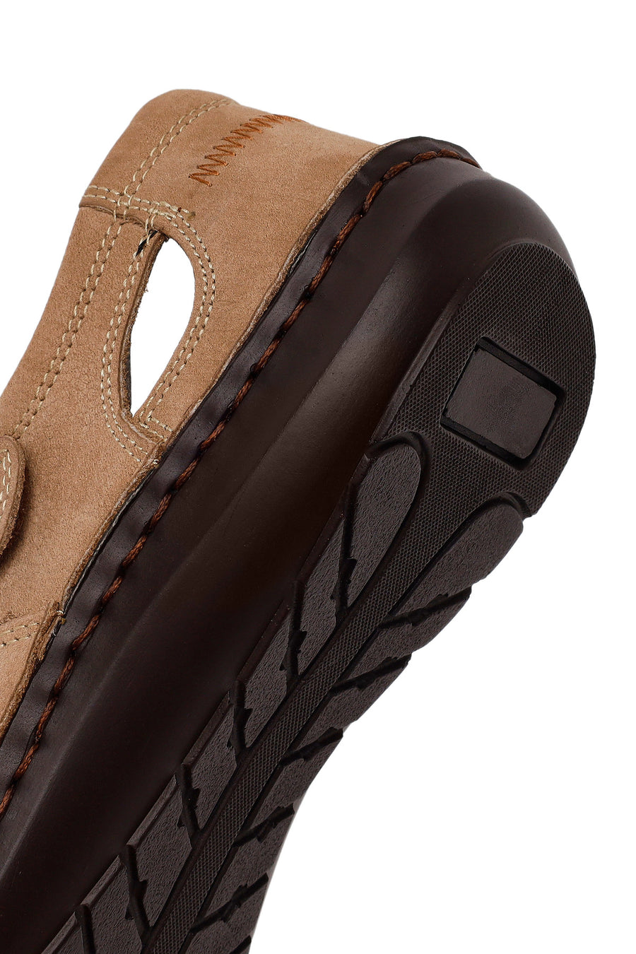 Male Beige Strap Nubuck Leather Sandal