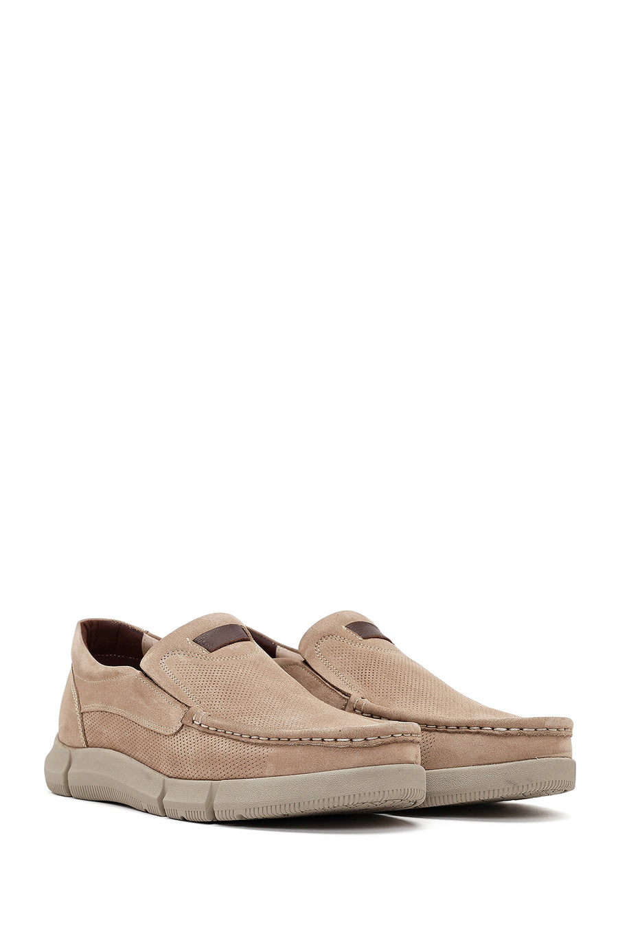 Erkek Bej Nubuk Deri Casual Loafer