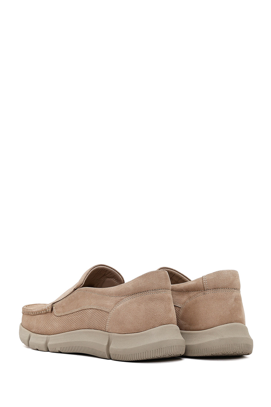 Erkek Bej Nubuk Deri Casual Loafer