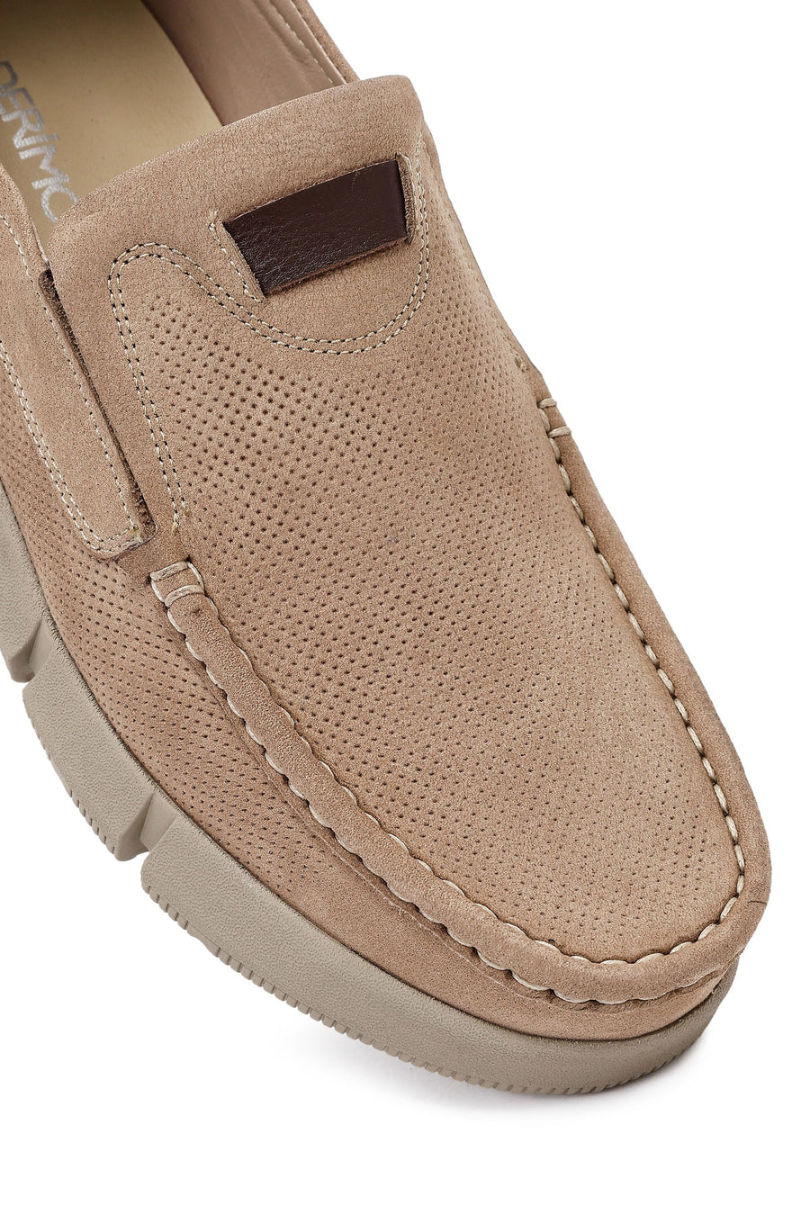 Erkek Bej Nubuk Deri Casual Loafer