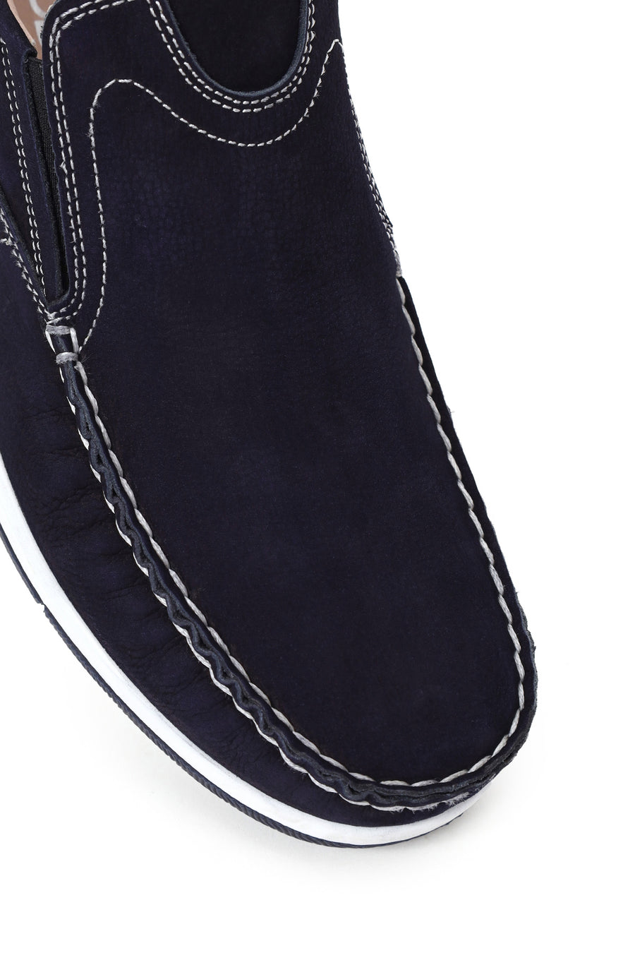 Male Navy Nubuck Leather Casual Shoes