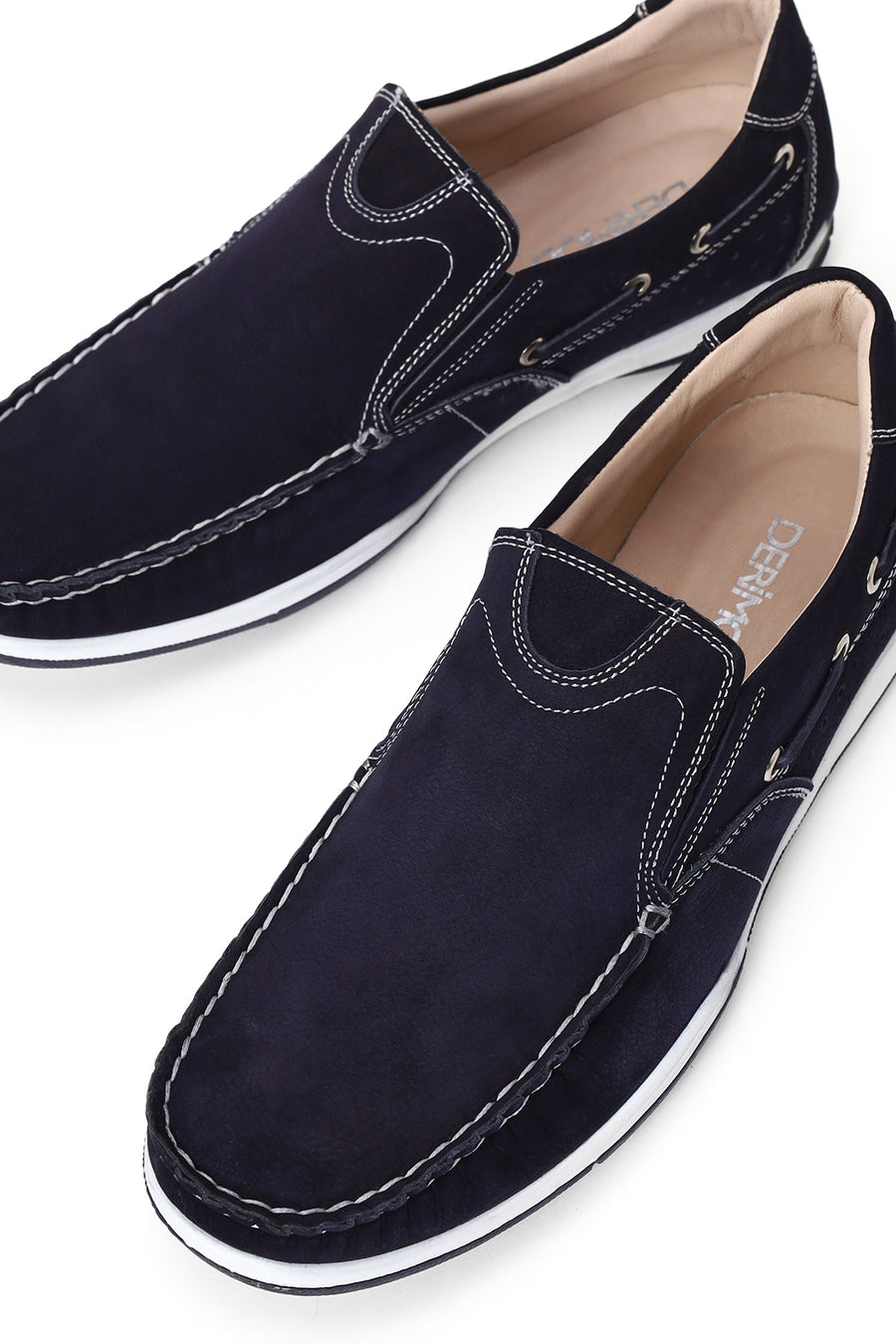 Male Navy Nubuck Leather Casual Shoes