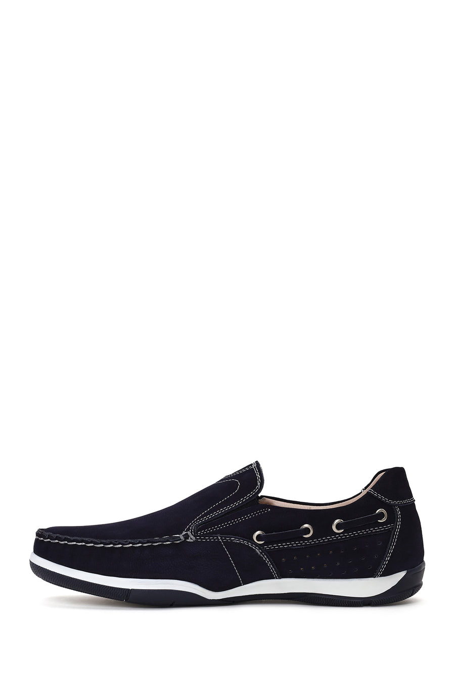 Male Navy Nubuck Leather Casual Shoes