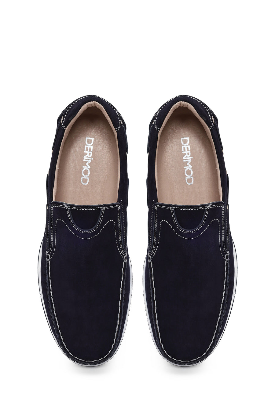 Male Navy Nubuck Leather Casual Shoes