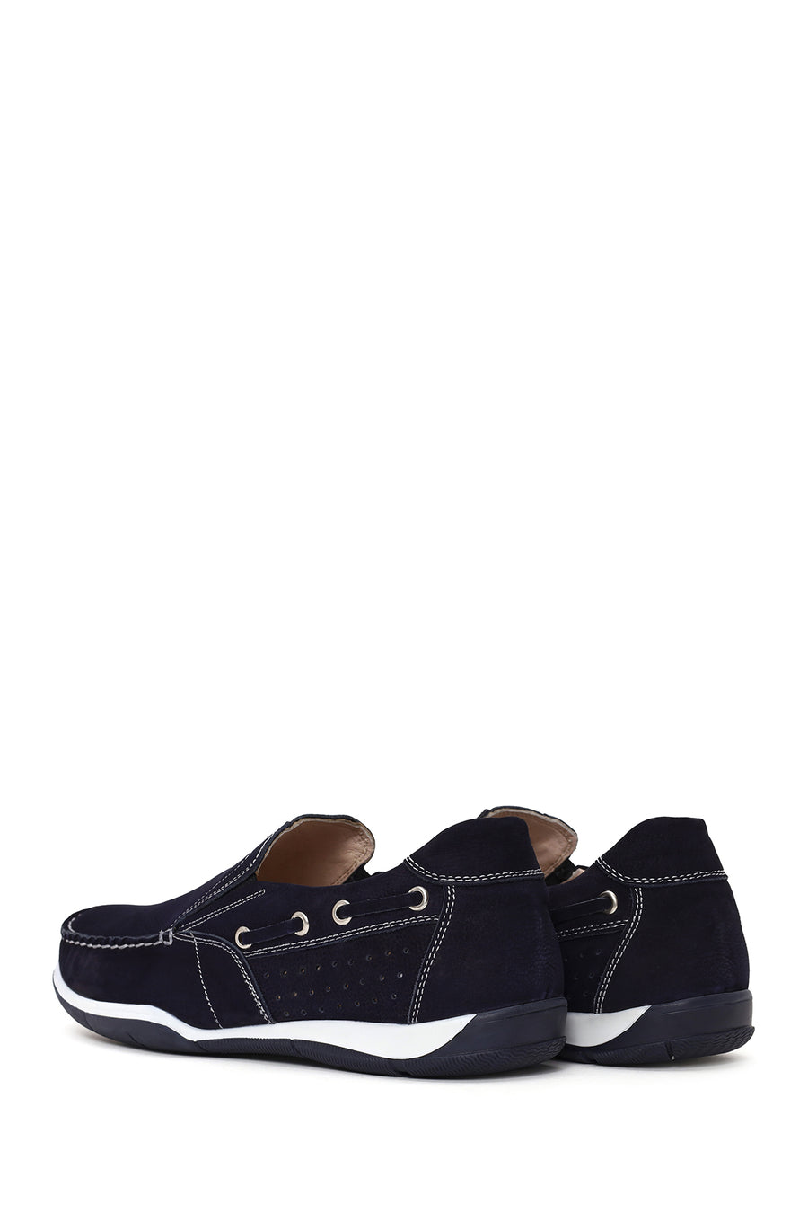 Male Navy Nubuck Leather Casual Shoes