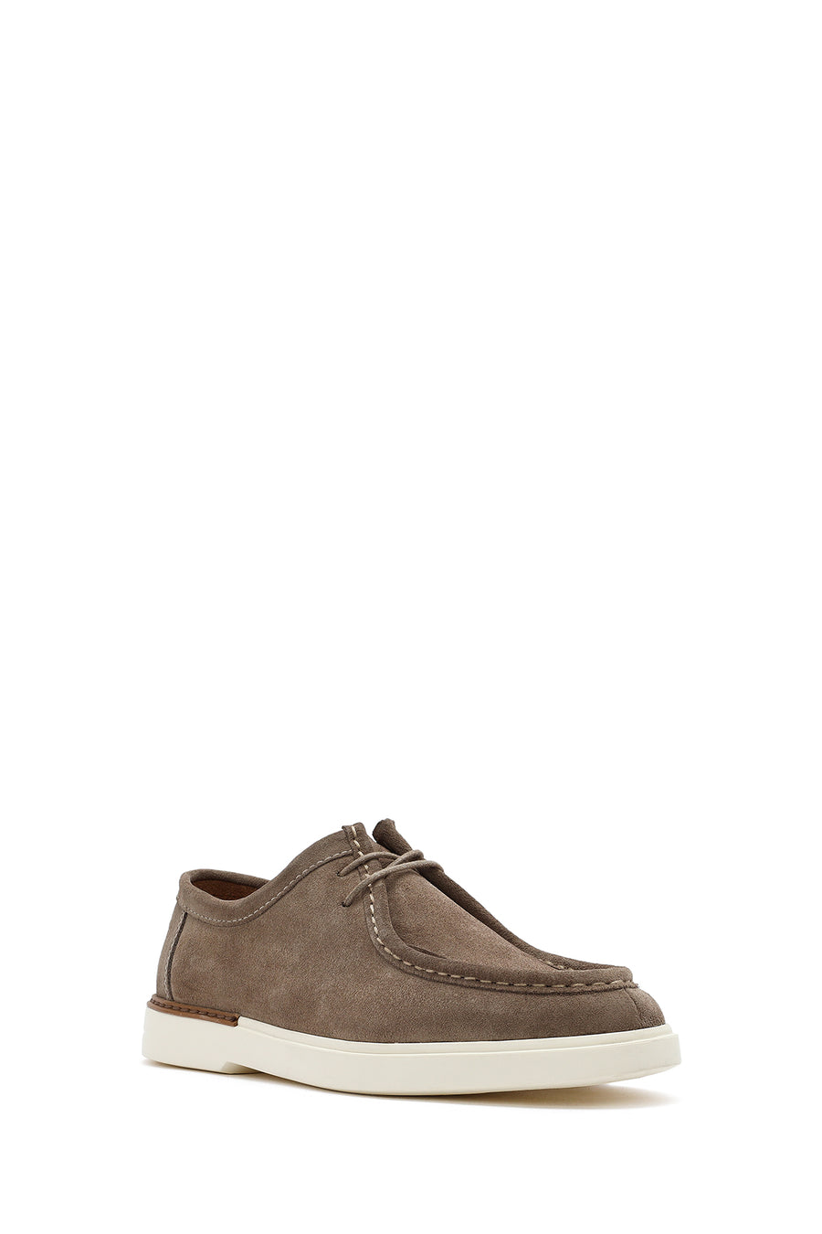 Men's Beige Lace-up Suede Leather Casual Shoes