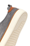 Erkek Gri Bağcıklı Kalın Tabanlı Süet Deri Sneaker | Derimod