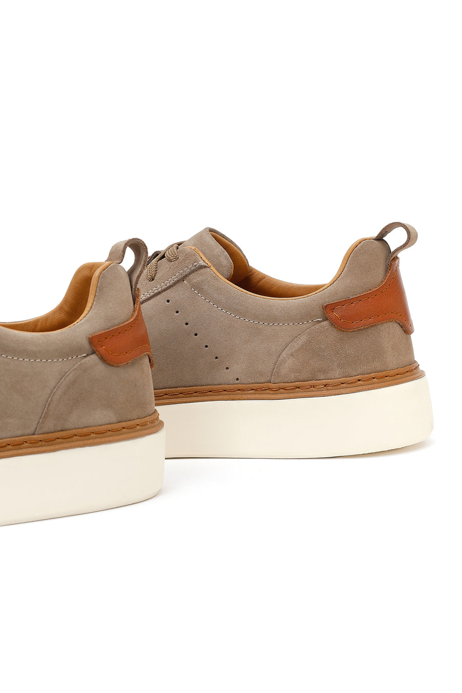 Men's Mink Lace-Up Thick Soled Suede Leather Sneaker