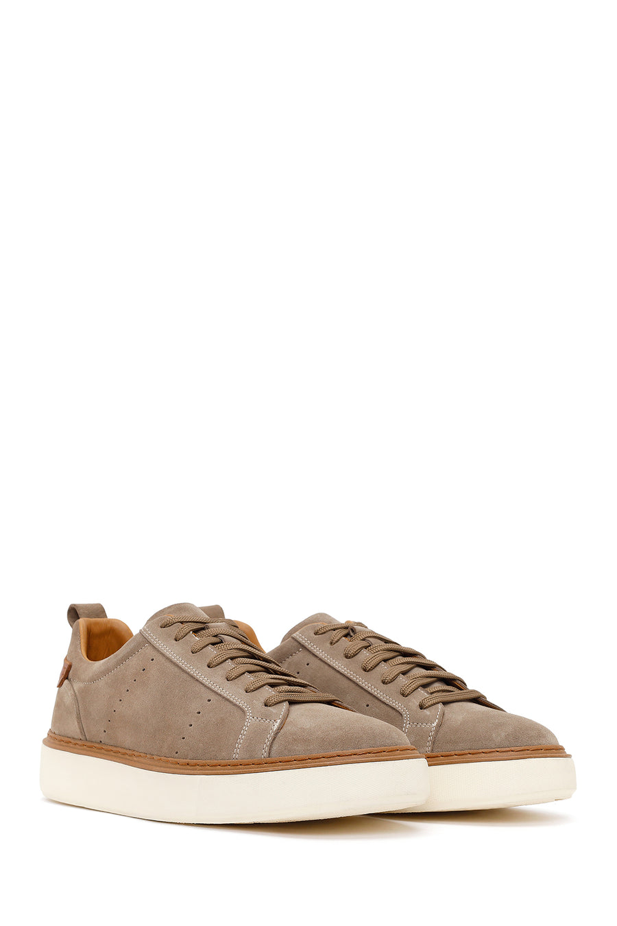 Men's Mink Lace-Up Thick Soled Suede Leather Sneaker