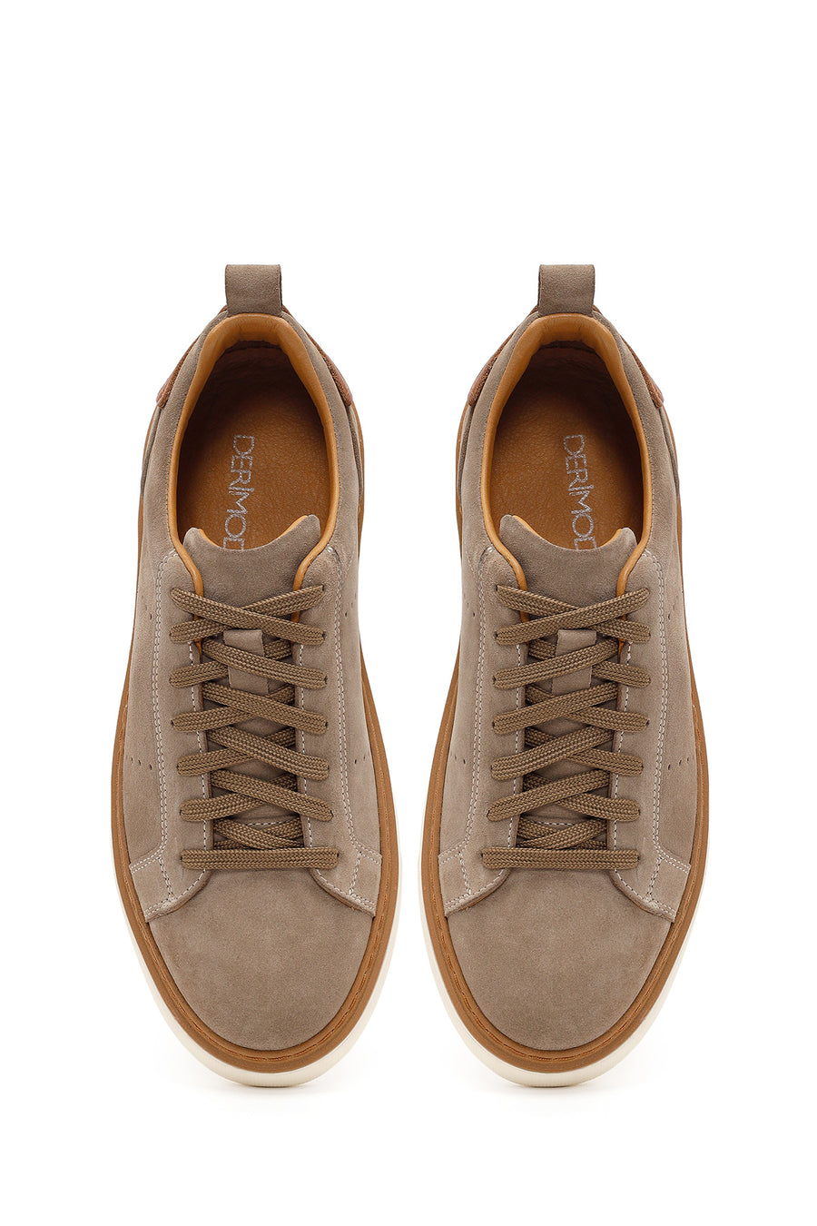 Men's Mink Lace-Up Thick Soled Suede Leather Sneaker