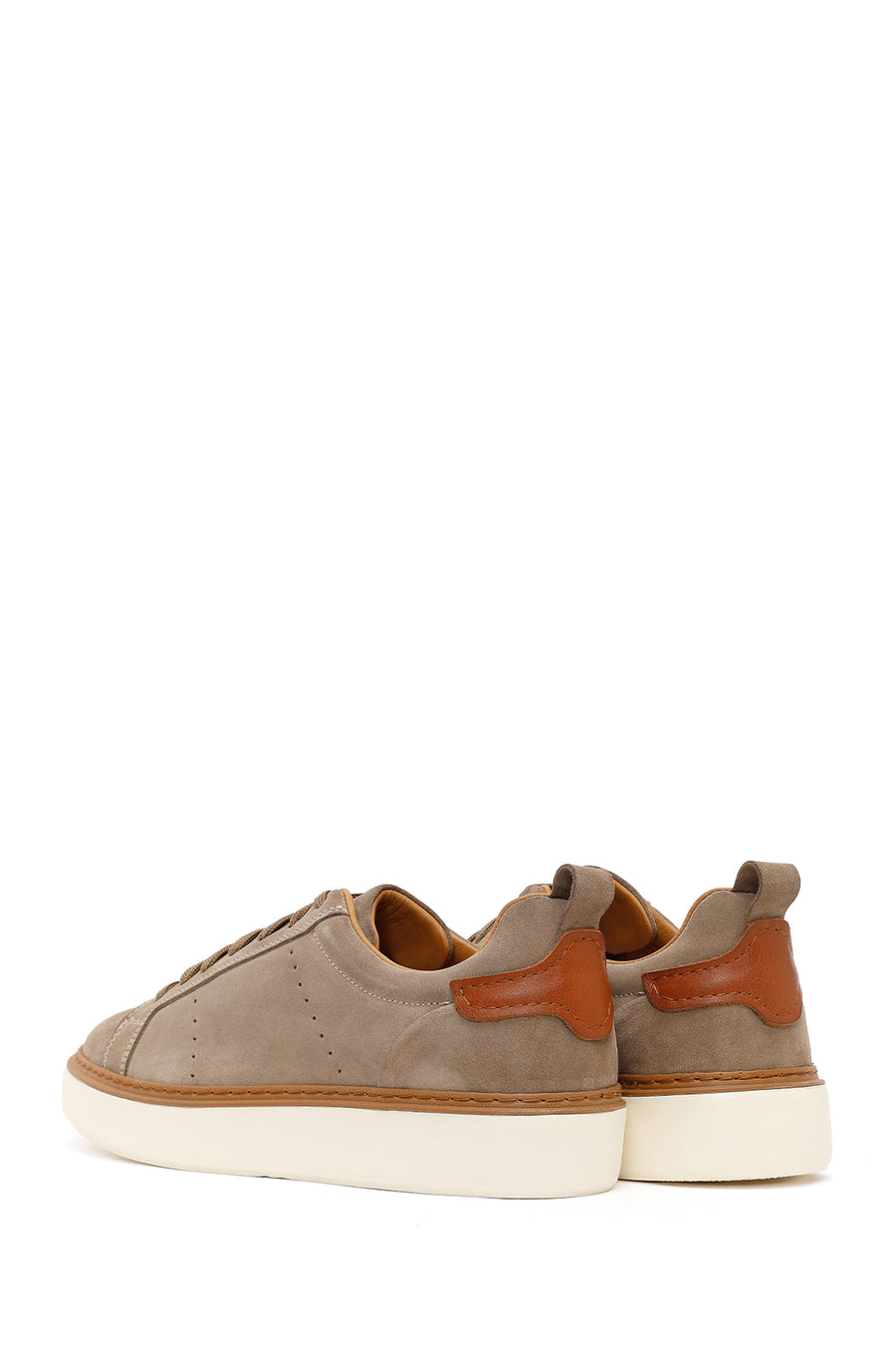 Men's Mink Lace-Up Thick Soled Suede Leather Sneaker