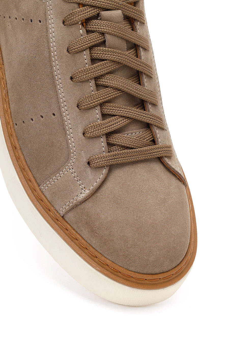 Men's Mink Lace-Up Thick Soled Suede Leather Sneaker