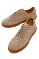 Men's Beige Lace-Up Suede Leather Sneaker | Derimod