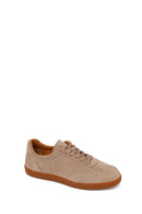 Men's Beige Lace-Up Suede Leather Sneaker | Derimod