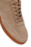 Men's Beige Lace-Up Suede Leather Sneaker | Derimod