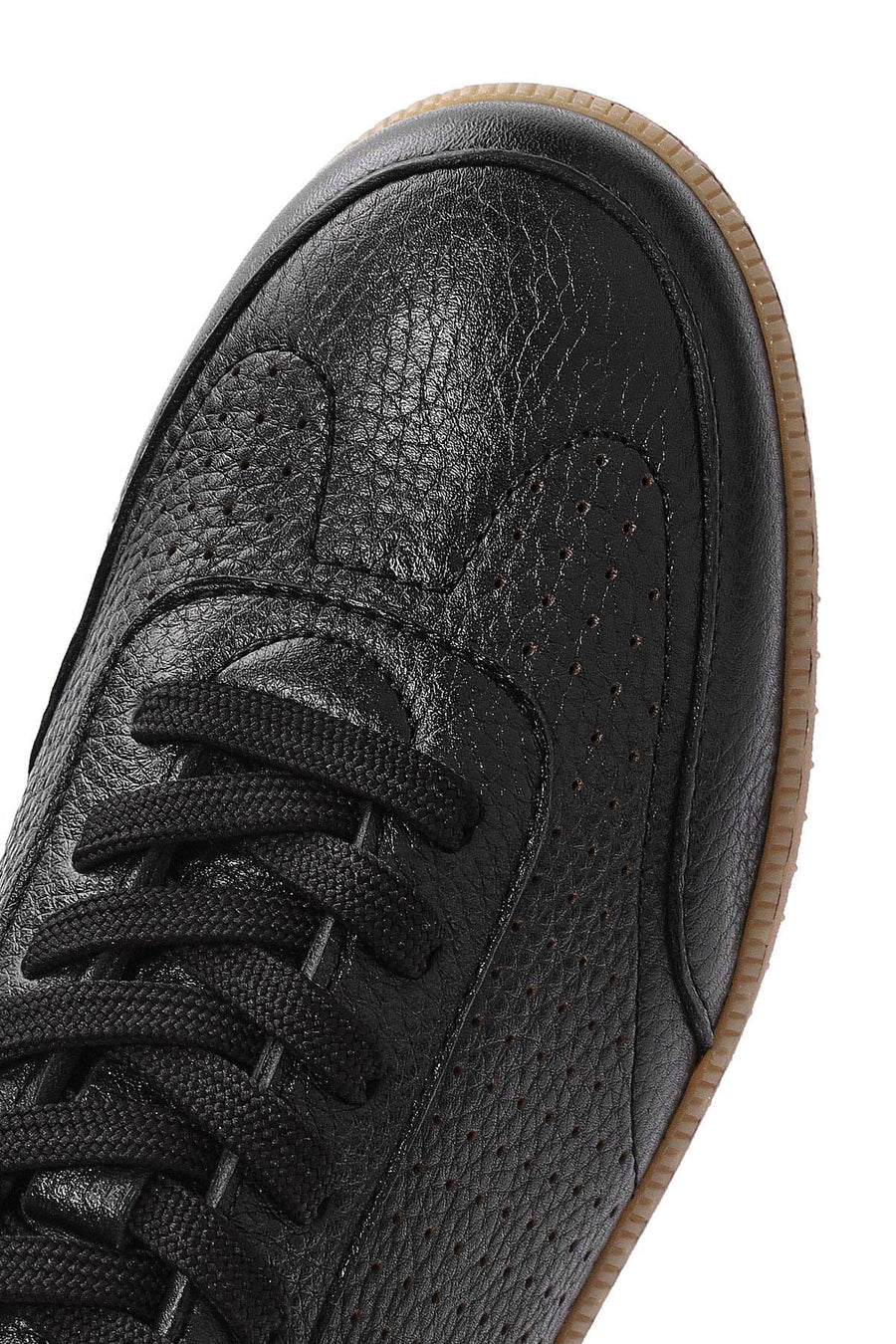 Men's Black Lace-up Leather Sneaker