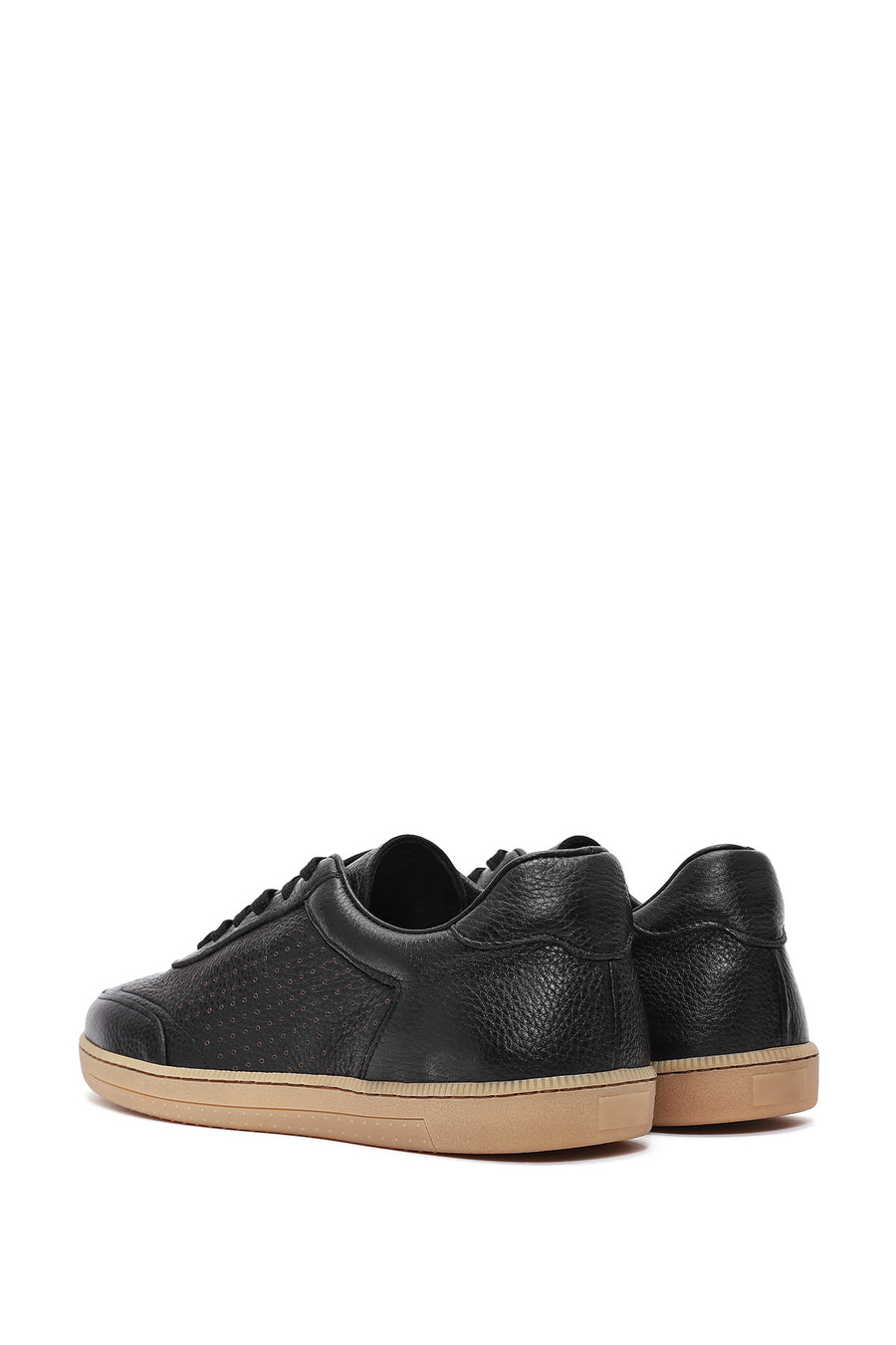 Men's Black Lace-up Leather Sneaker