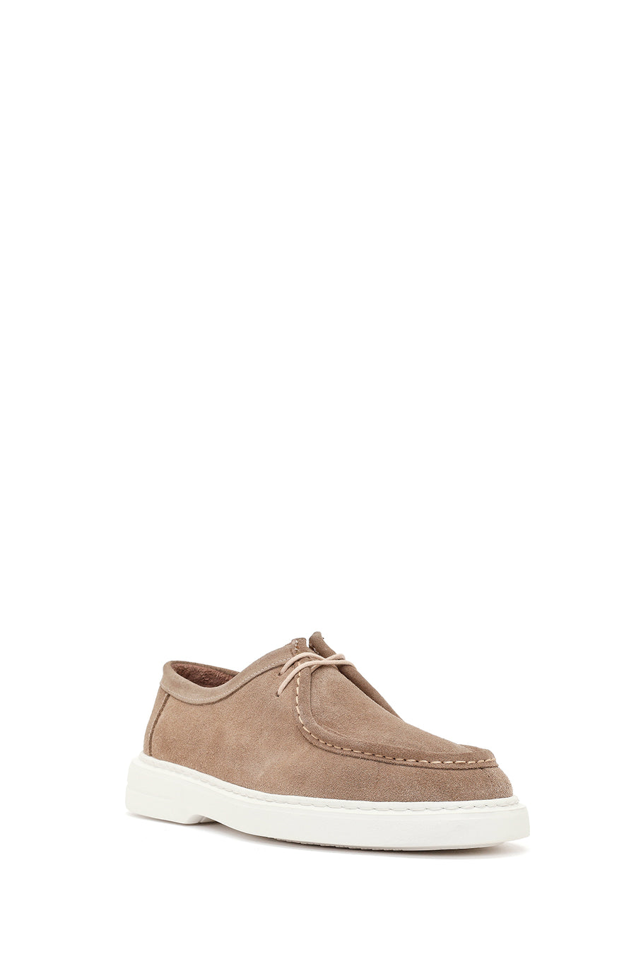 Men's Beige Lace-up Suede Leather Casual Shoes