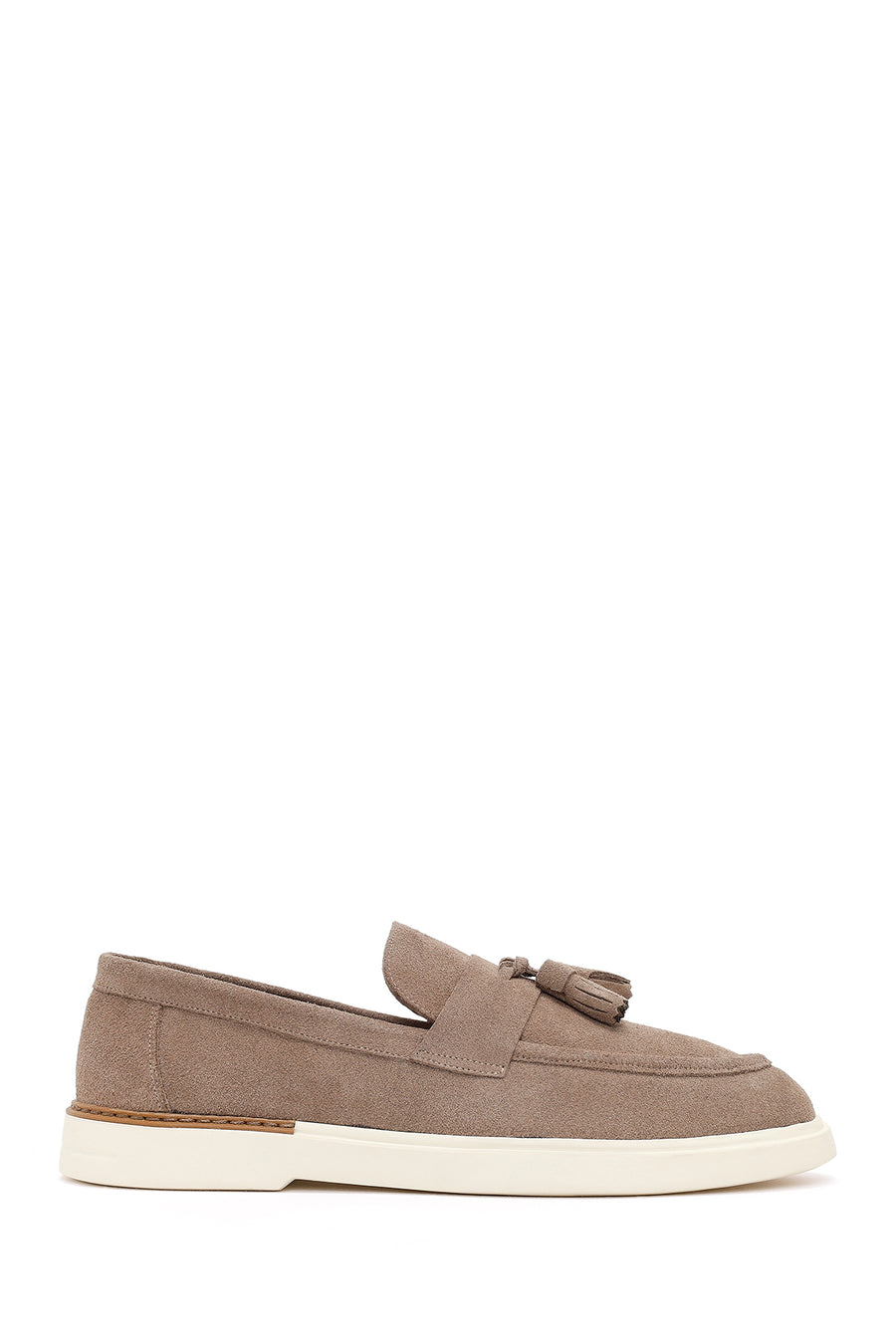 Men's Beige Tassel Suede Leather Loafer 26SFD751010 | Derimod