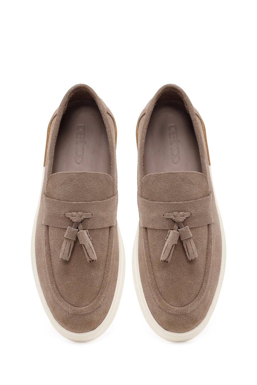 Men's Beige Tassel Suede Leather Loafer
