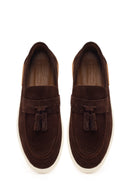 Erkek Kahverengi Püsküllü Süet Deri Loafer | Derimod